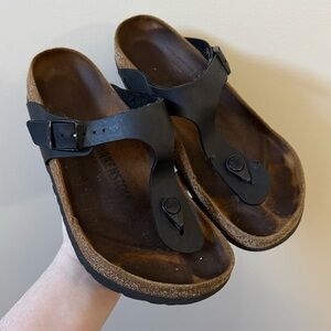 Birkenstock Gizeh Birko women’s black sandals